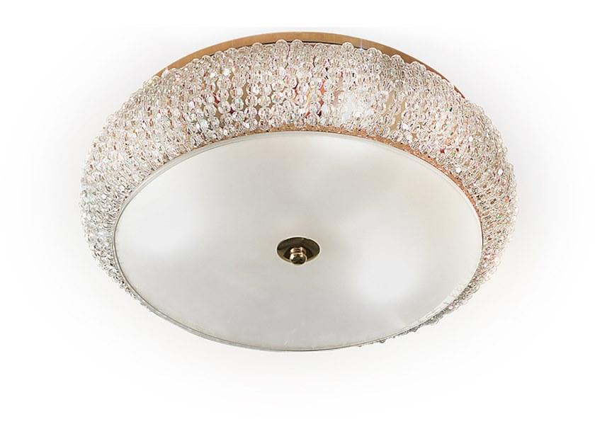 Metal ceiling light with crystals | Galà Pl3 by Masiero