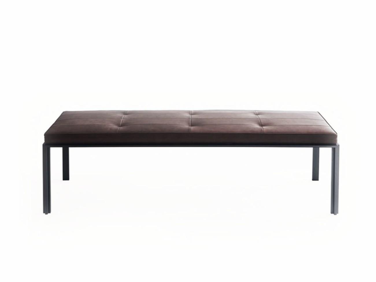 Tufted upholstered leather bench | Anton by Molteni