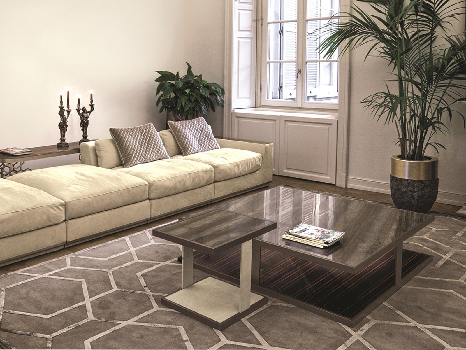 Square metal coffee table | Layer by Longhi