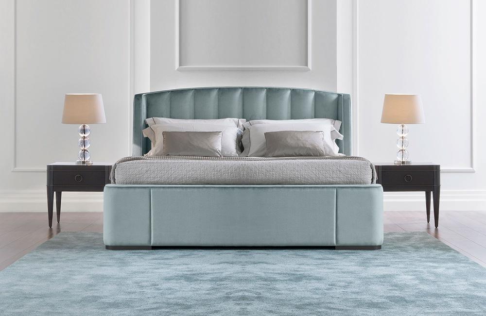 Leather bed with upholstered headboard | Zaffiro by Galimberti Nino