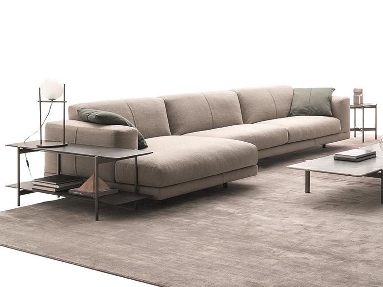 3 seater fabric sofa with chaise longue | Nevyll High by Ditre Italia