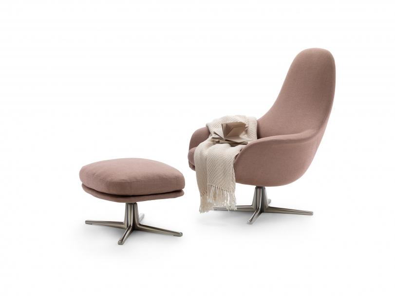 Swivel fabric armchair with armrests | Sveva Soft by Flexform