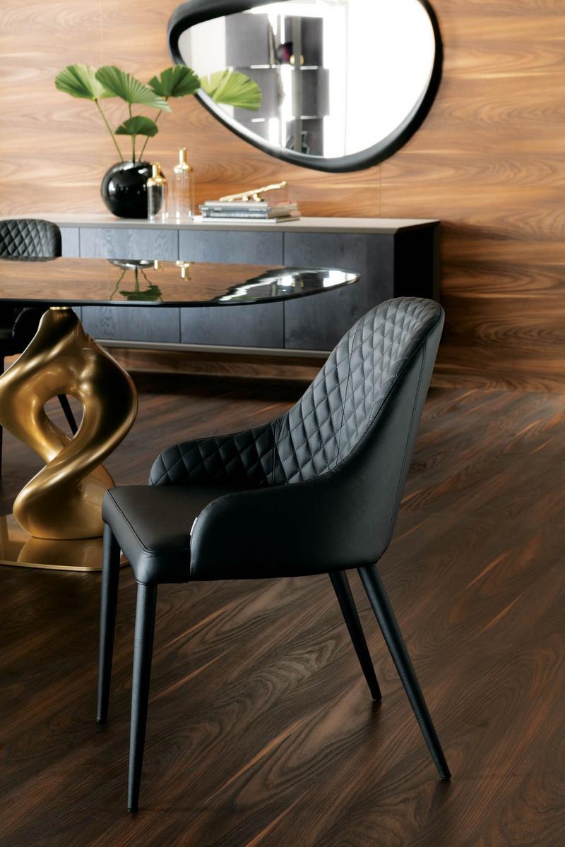Upholstered leather chair | Betta by Ozzio Italia
