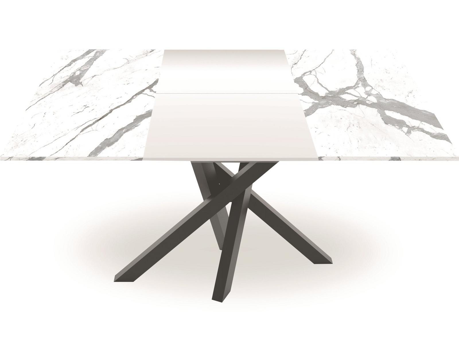 Extending square ceramic dining table | Square by Riflessi
