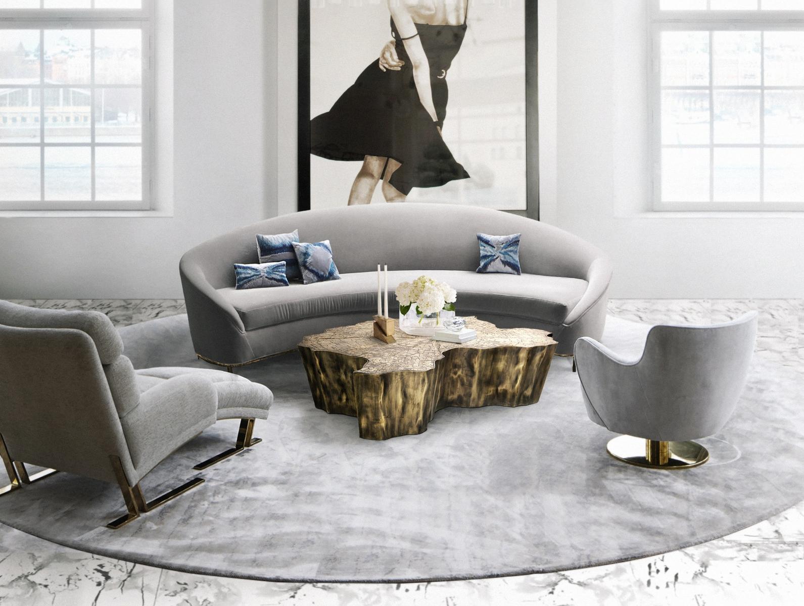 Low aluminium coffee table for living room | Eden by Boca Do Lobo