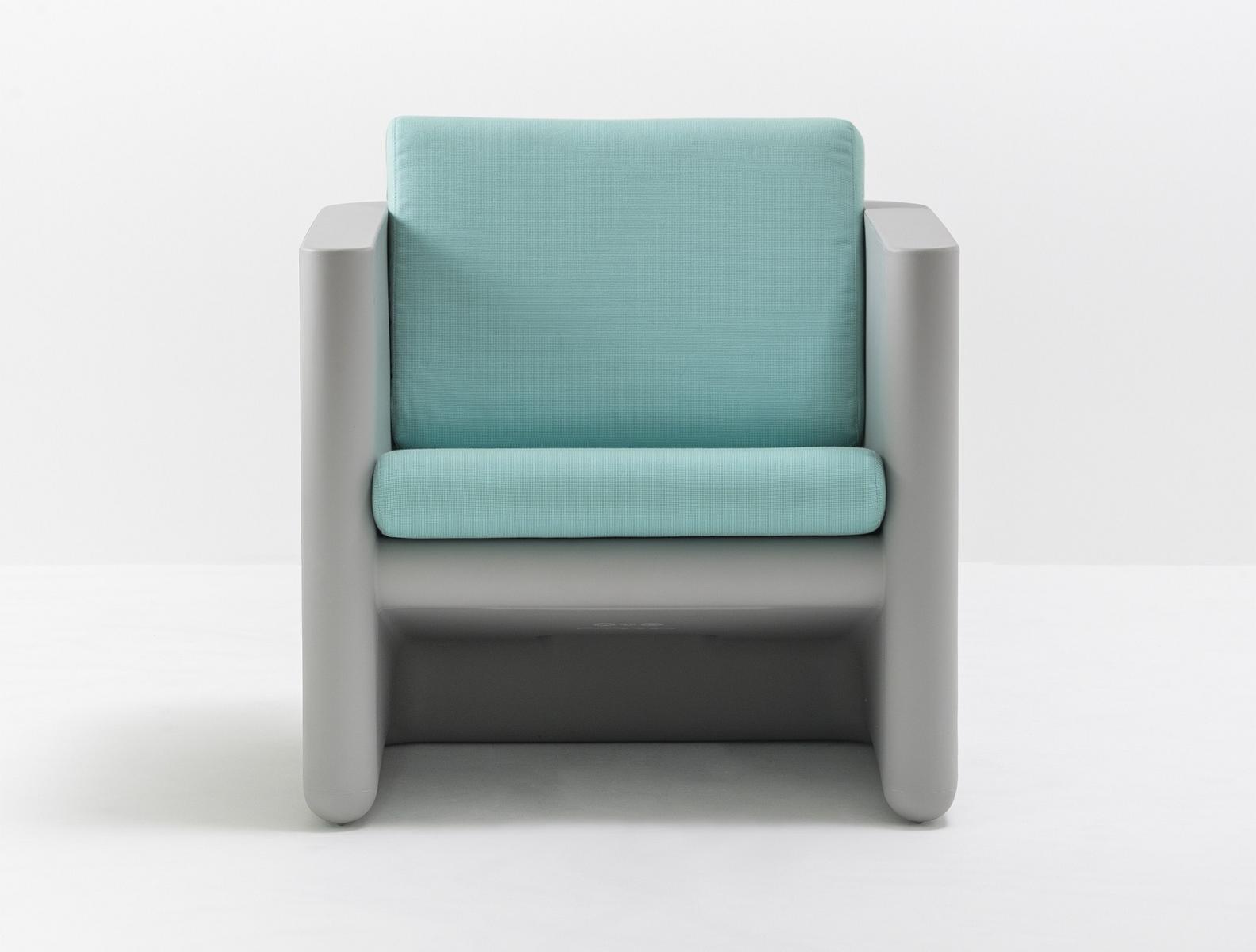 Upholstered fabric garden armchair with removable cover | Sunset 625 by Pedrali