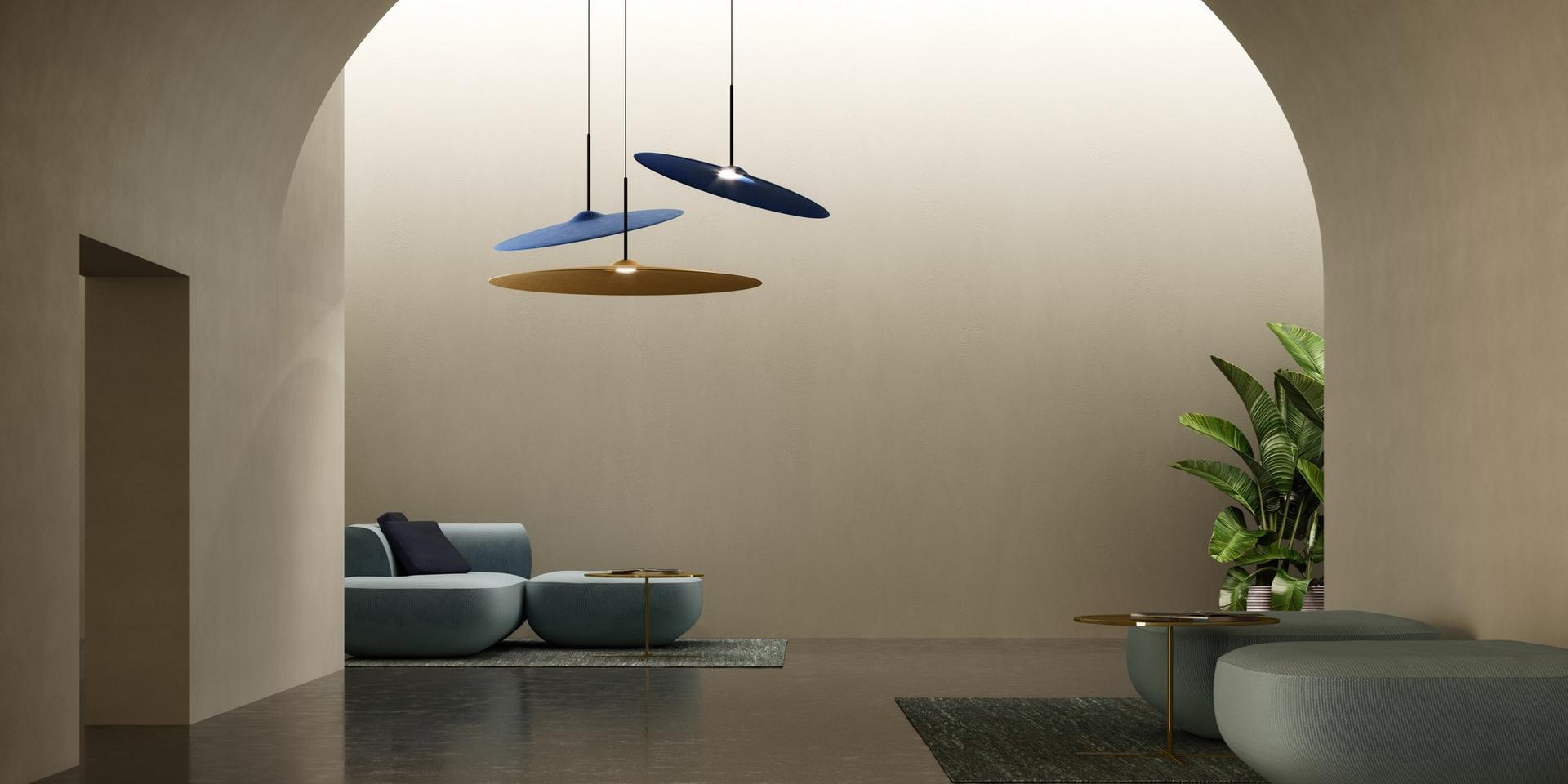 LED acoustic recycled PET pendant lamp | Acustica by Fabbian