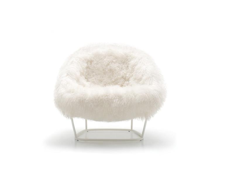 Upholstered fur armchair | Katrin by Arflex