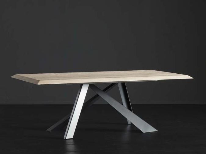 Rectangular wooden dining table | Rio + Metal by Altacorte
