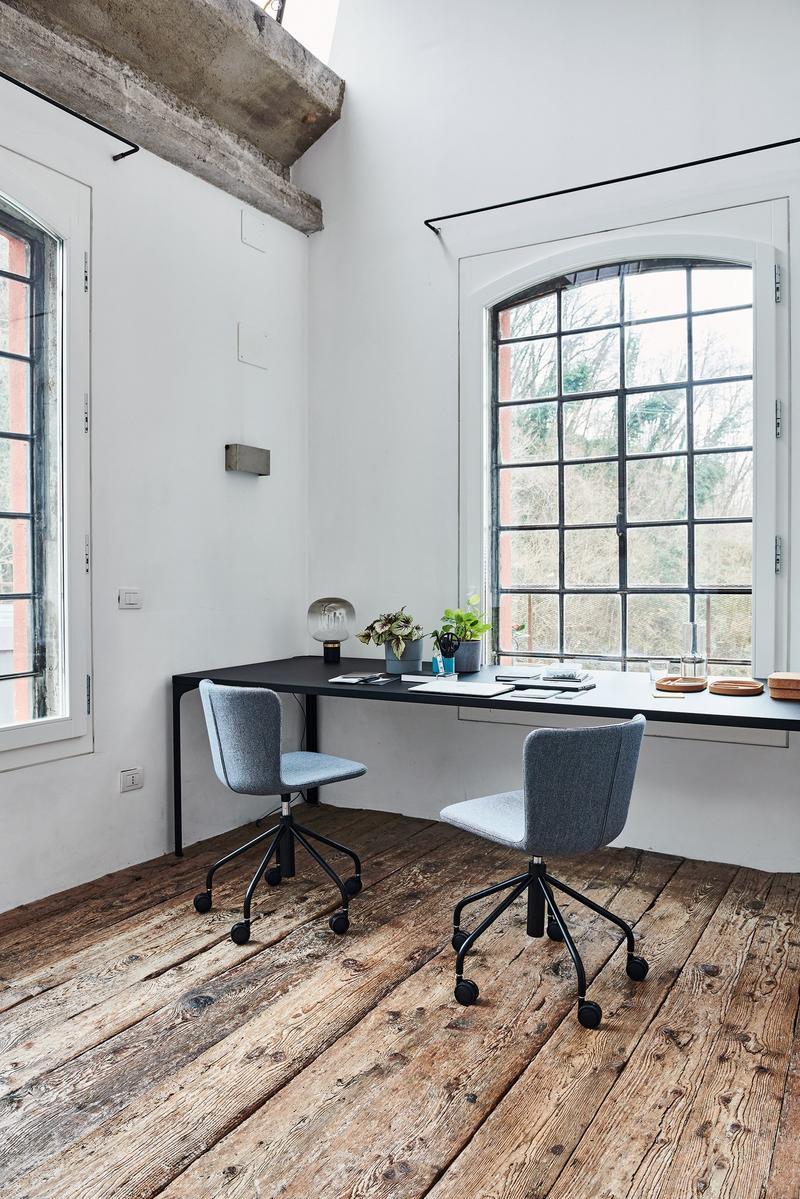 Swivel fabric office chair with castors | Calla Ds Ts by Midj