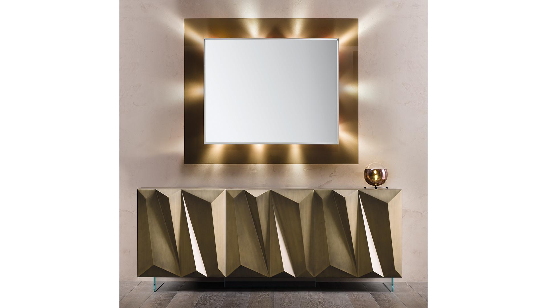 Wooden sideboard with integrated lighting | Quartz by Reflex