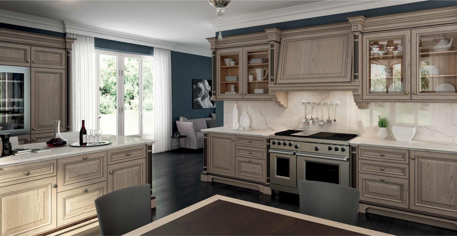 Wood kitchen with handles FM bottega d'Arte Venezia