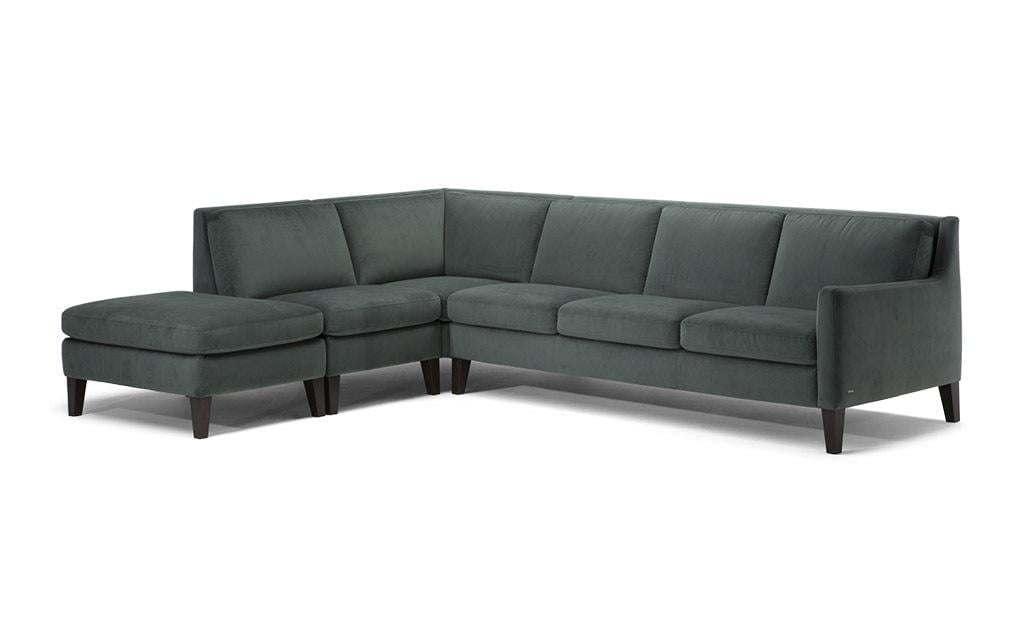 Modular velvet sofa | Quiete by Natuzzi Editions