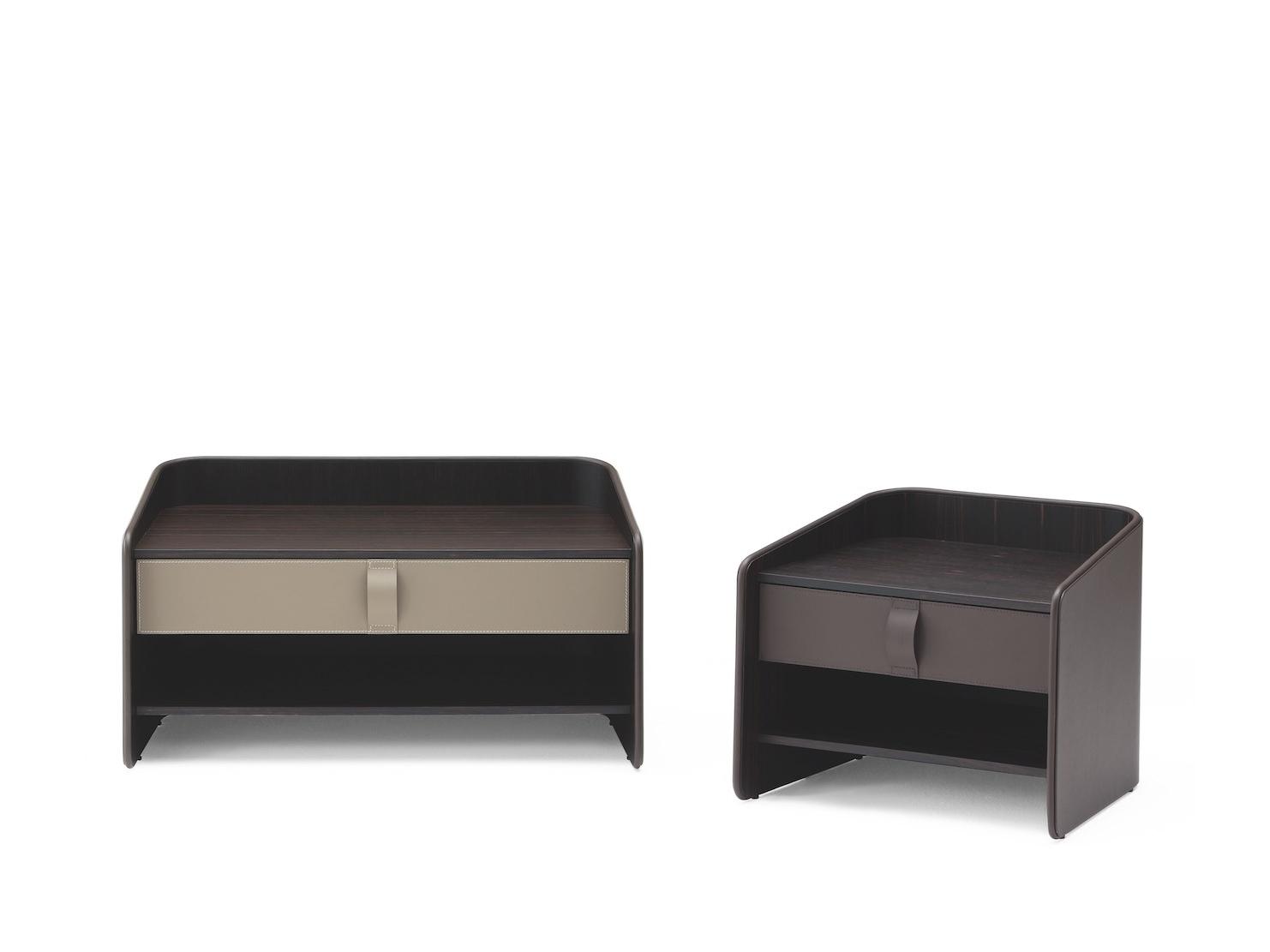 Rectangular leather bedside table | Gentleman by Flou