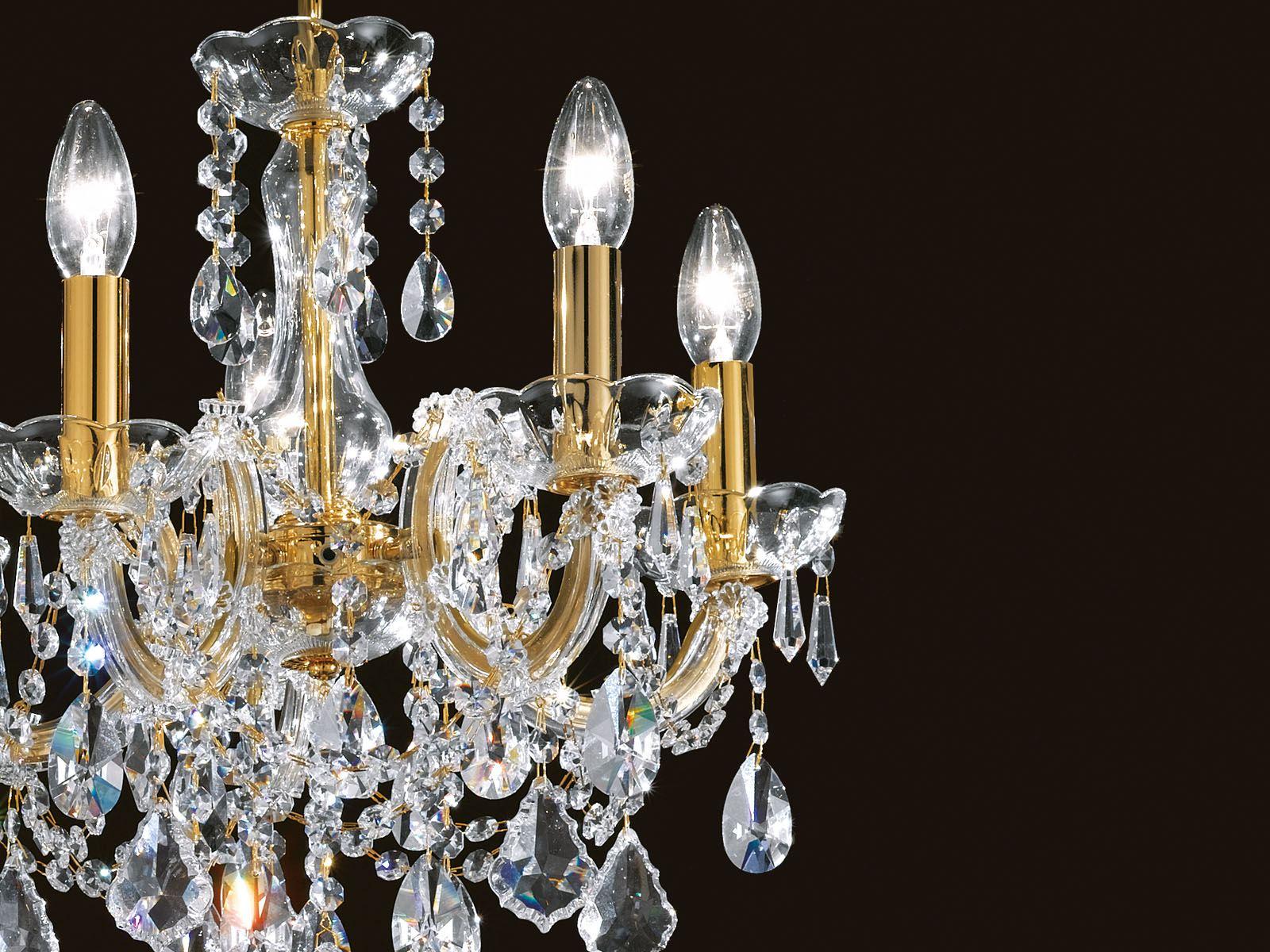 Painted metal chandelier with crystals | Maria Teresa Ve 944 3 / 5 by Masiero