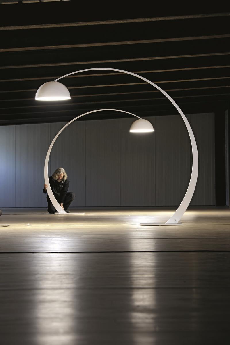 LED iron floor lamp with dimmer | 1962 by Zava