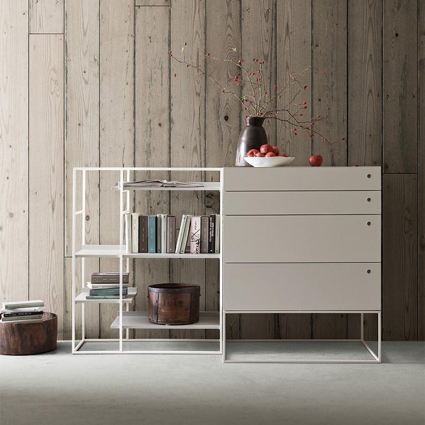 Rectangular lacquered chest of drawers with integrated handles | Hobby by ALF Dafre