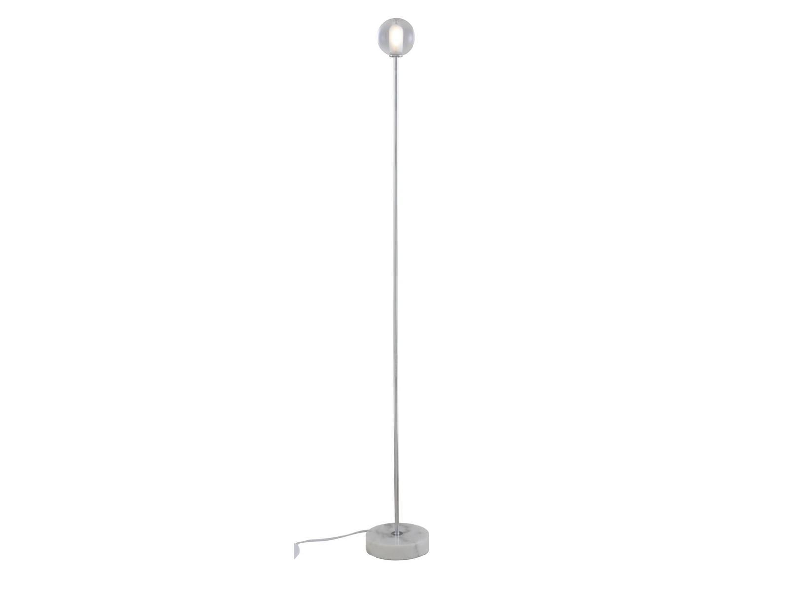 LED floor lamp with marble base and glass shade | Calot by Ligne Roset
