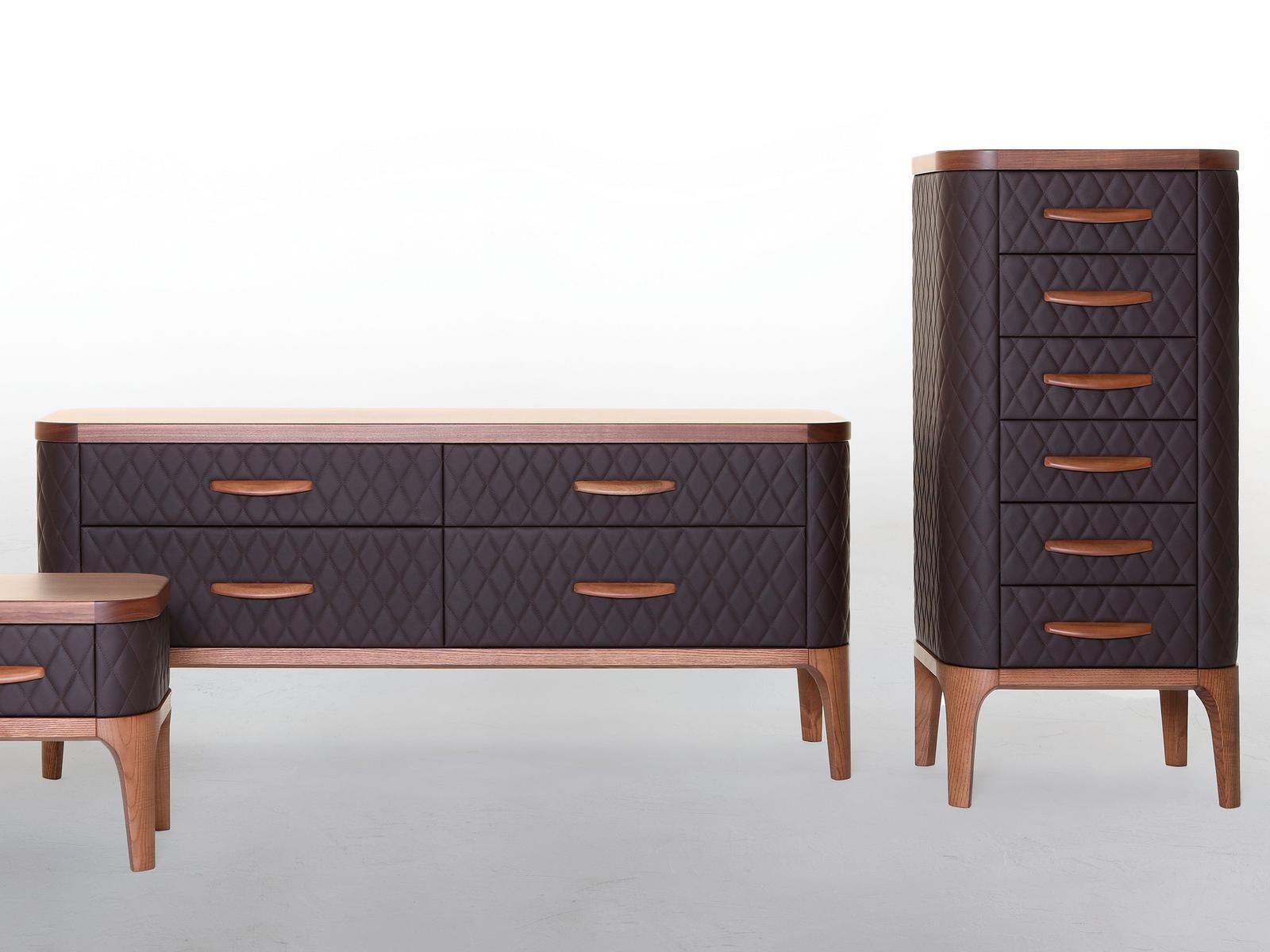 Leather chest of drawers | Tiffany Night by Tonin Casa