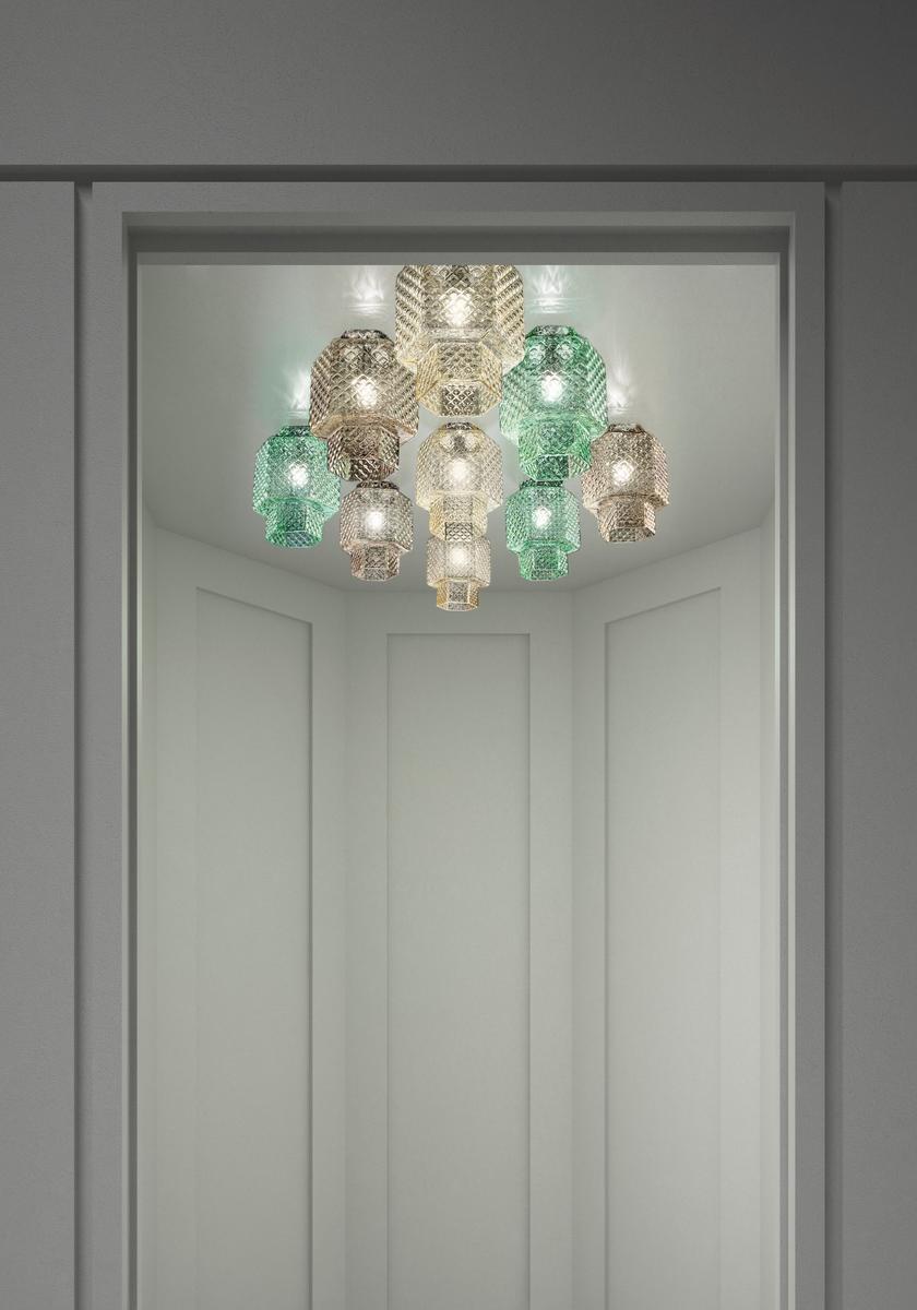 Glass ceiling lamp | Casa Blanca by Sylcom