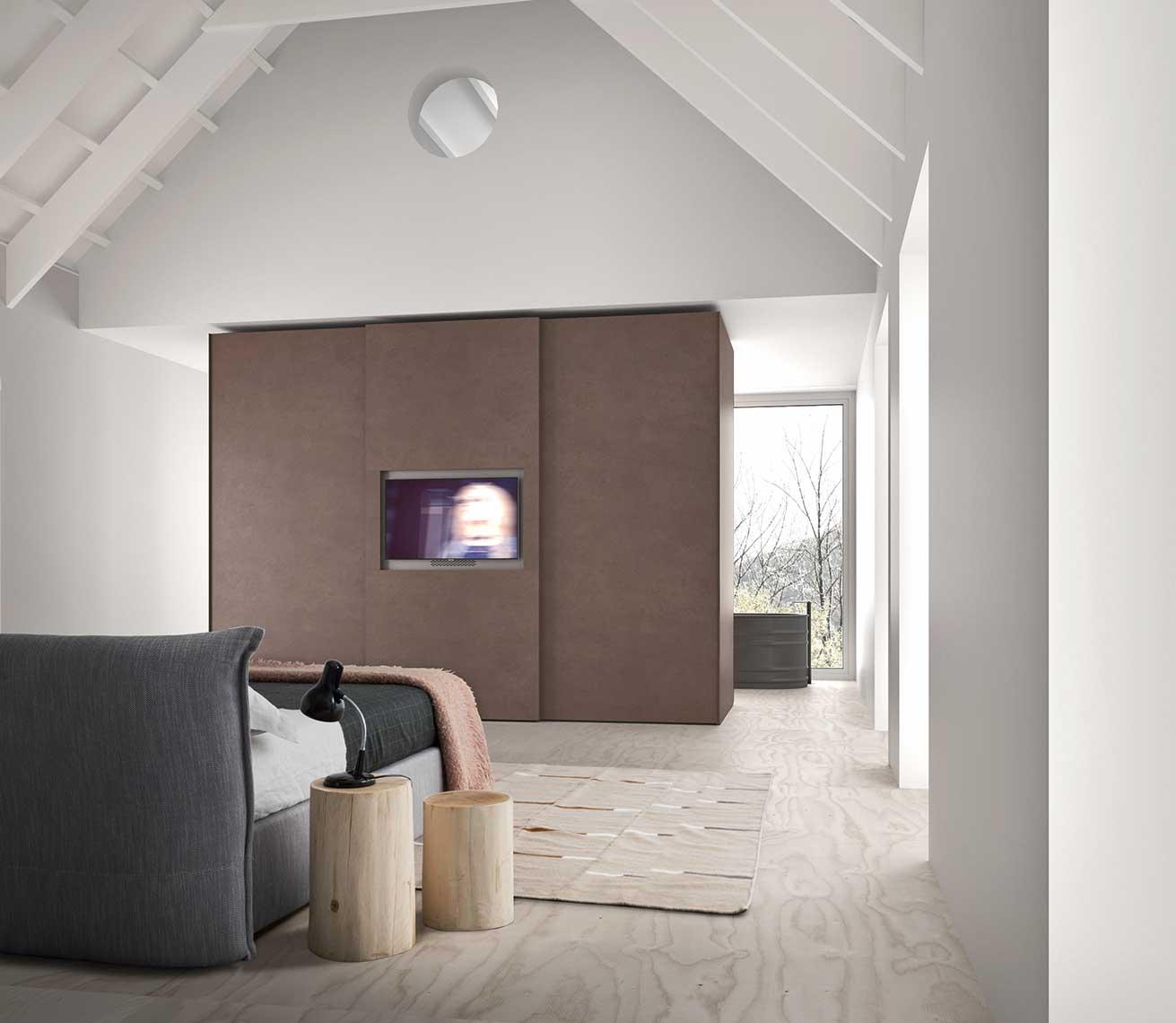 Modular lacquered wardrobe with doors | Television by ALF Dafre