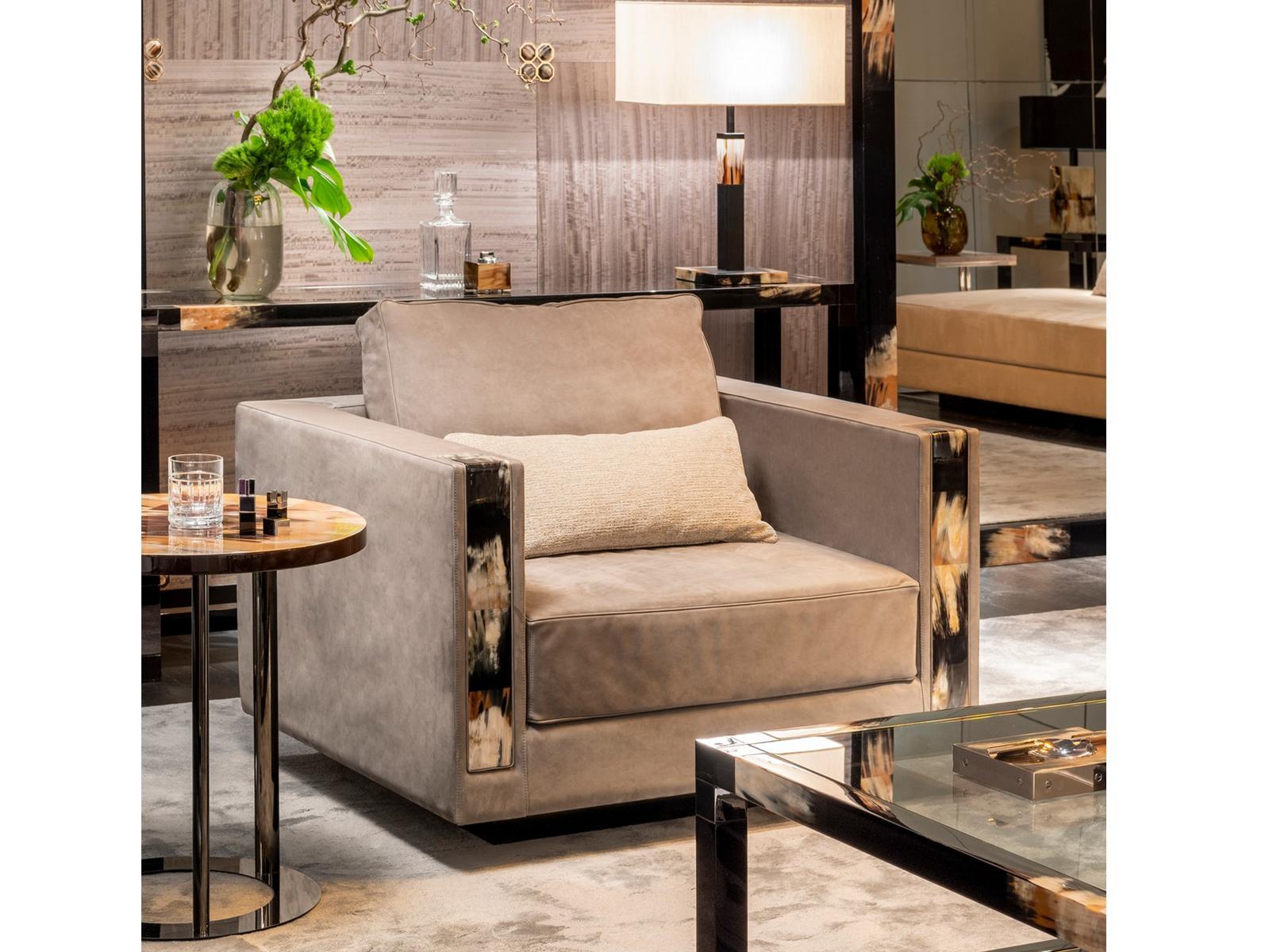 Nabuk armchair with armrests | Zeus 6089l by Arcahorn