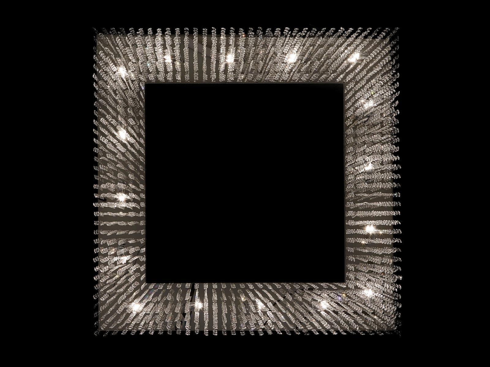 Metal pendant lamp with crystals | Sky Cycles Square H16 by Ilfari