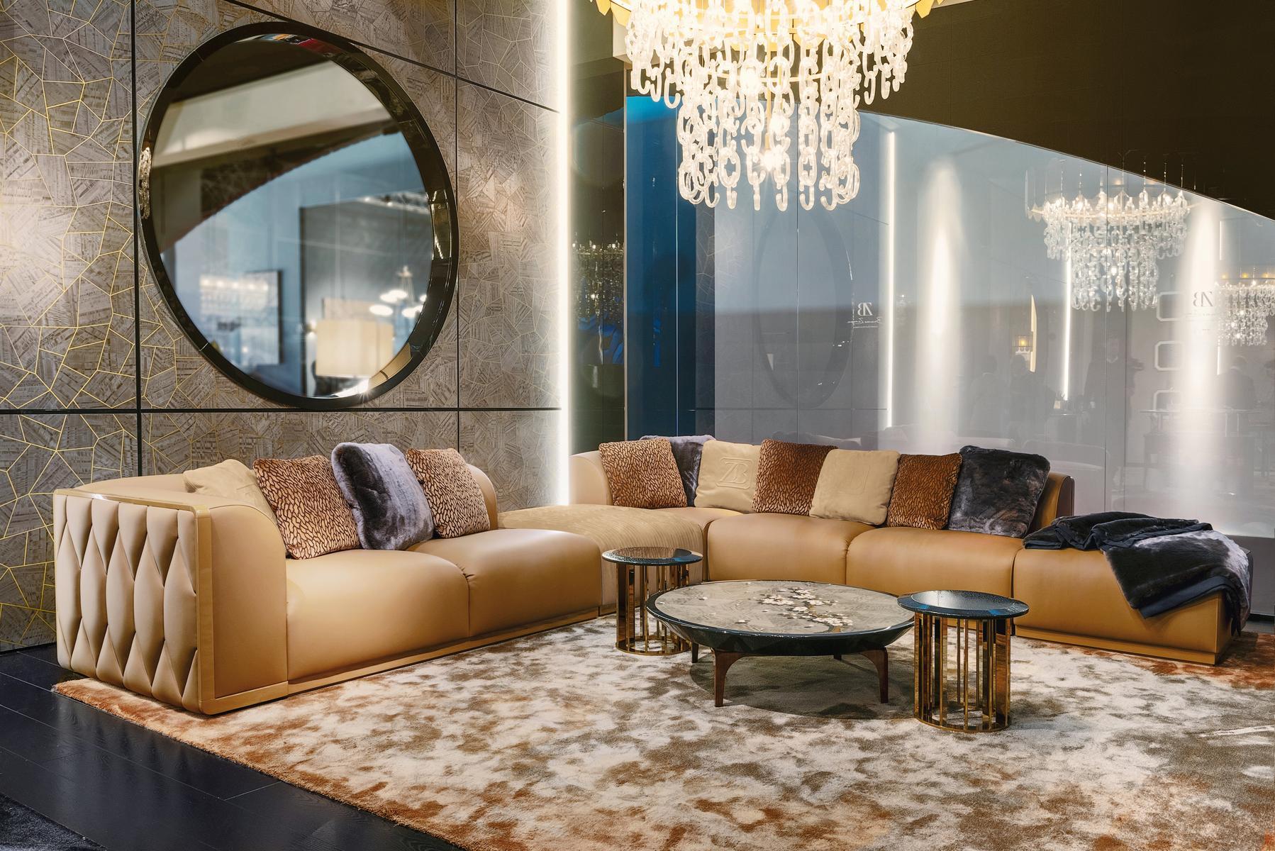 Sectional velvet sofa | Giasone by Bruno Zampa