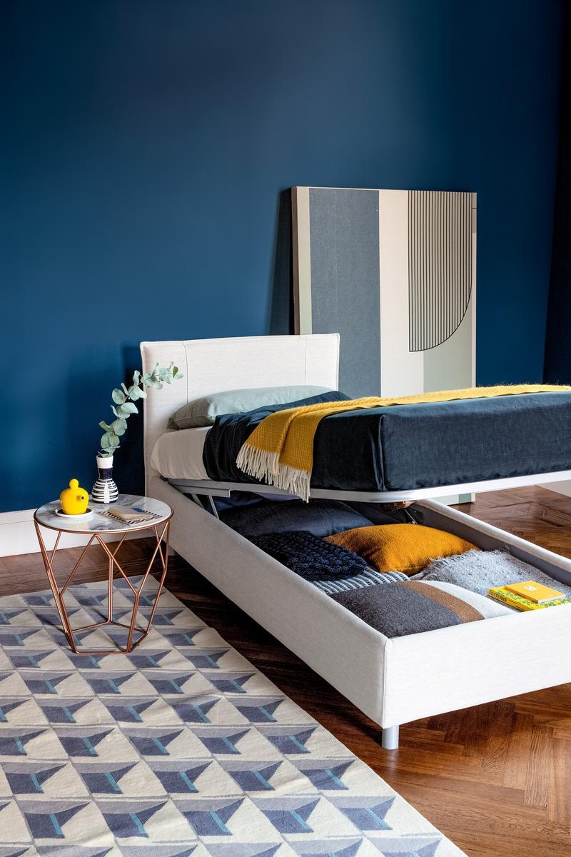 Single bed with upholstered headboard | Paco by Bonaldo