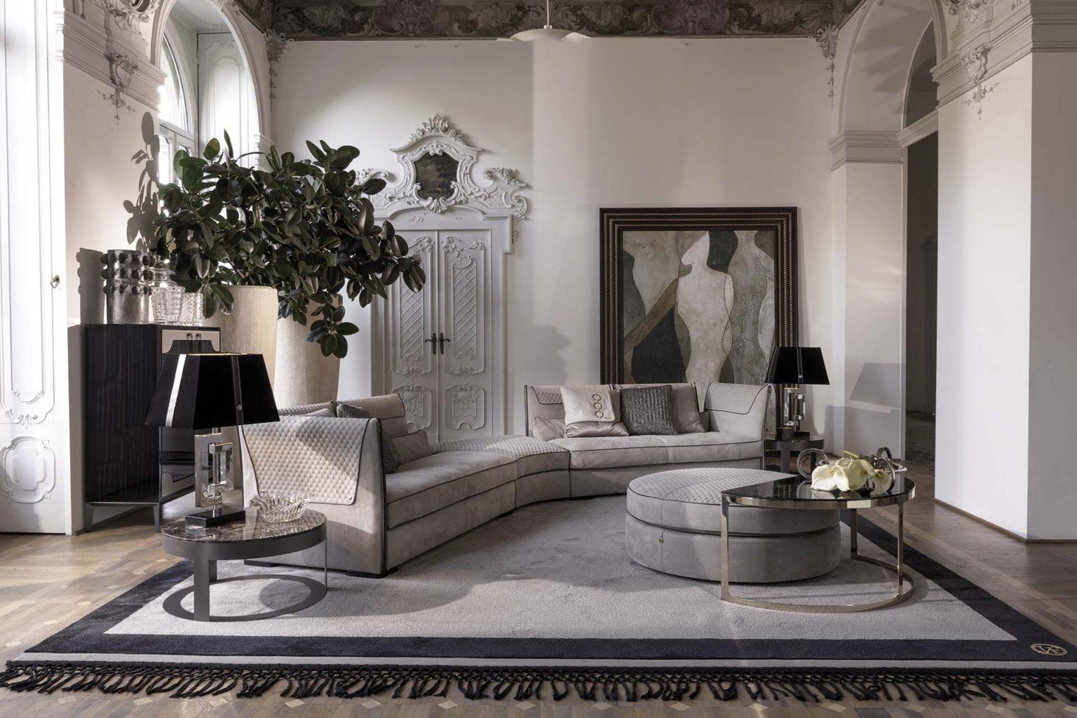 Modular nabuk sofa in a contemporary style | Clivio by Vittoria Frigerio