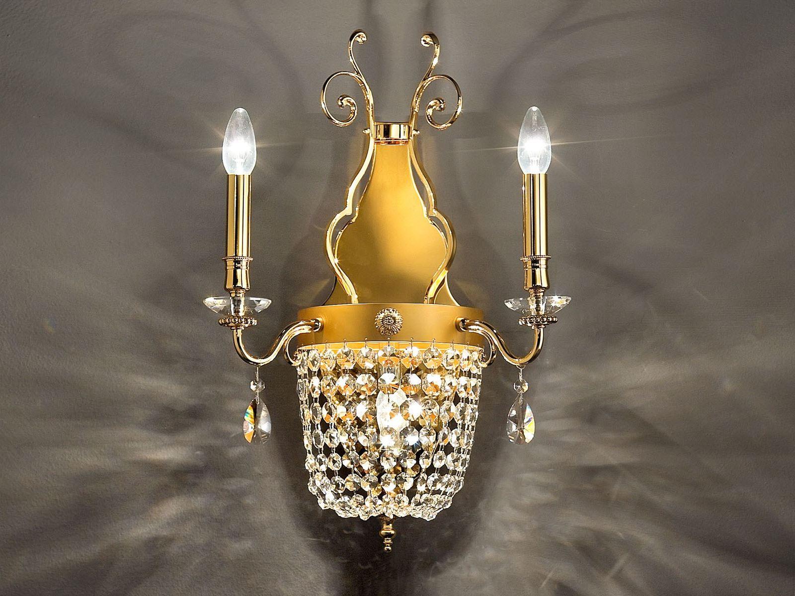Crystal wall lamp | Elegantia A2+1 by Masiero