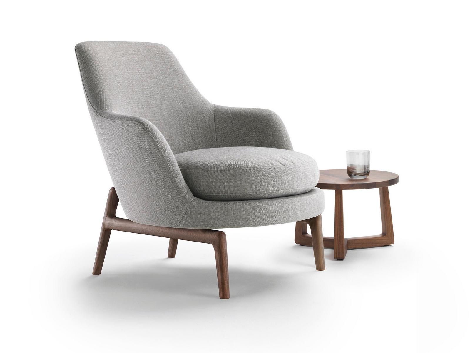 Fabric armchair with armrests | Leda by Flexform