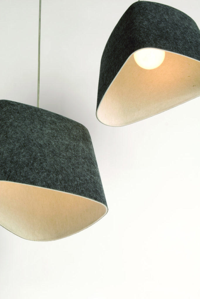 Fabric pendant lamp with dimmer in a contemporary style | Felt by Tom Dixon
