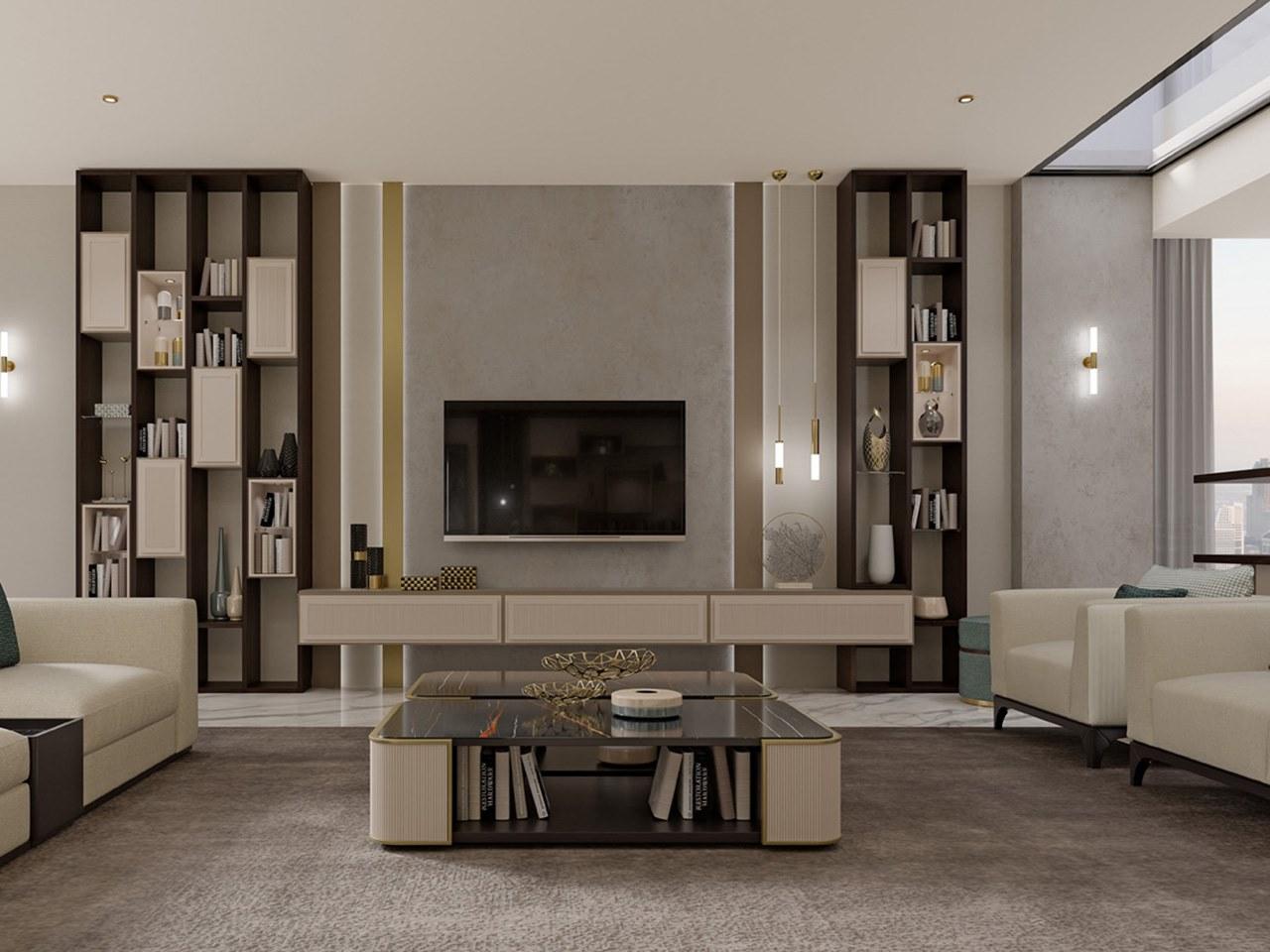 Rectangular wooden coffee table with glass top | Pr.329 by Stella del Mobile