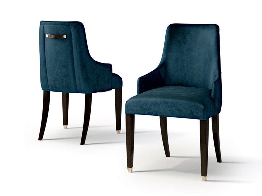 Upholstered nabuk chair with armrests and handle | 6611 by Carpanese home