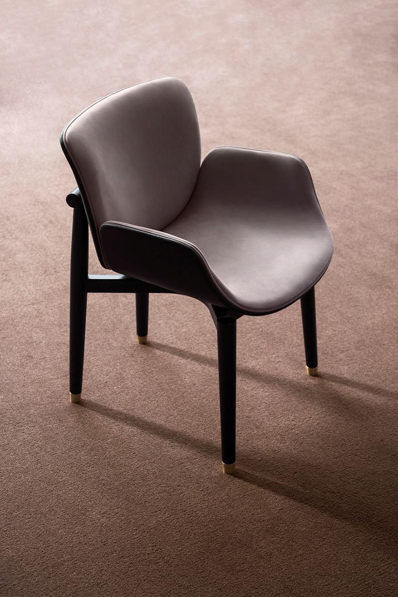 Upholstered nabuk chair with armrests | Jorgen by Baxter