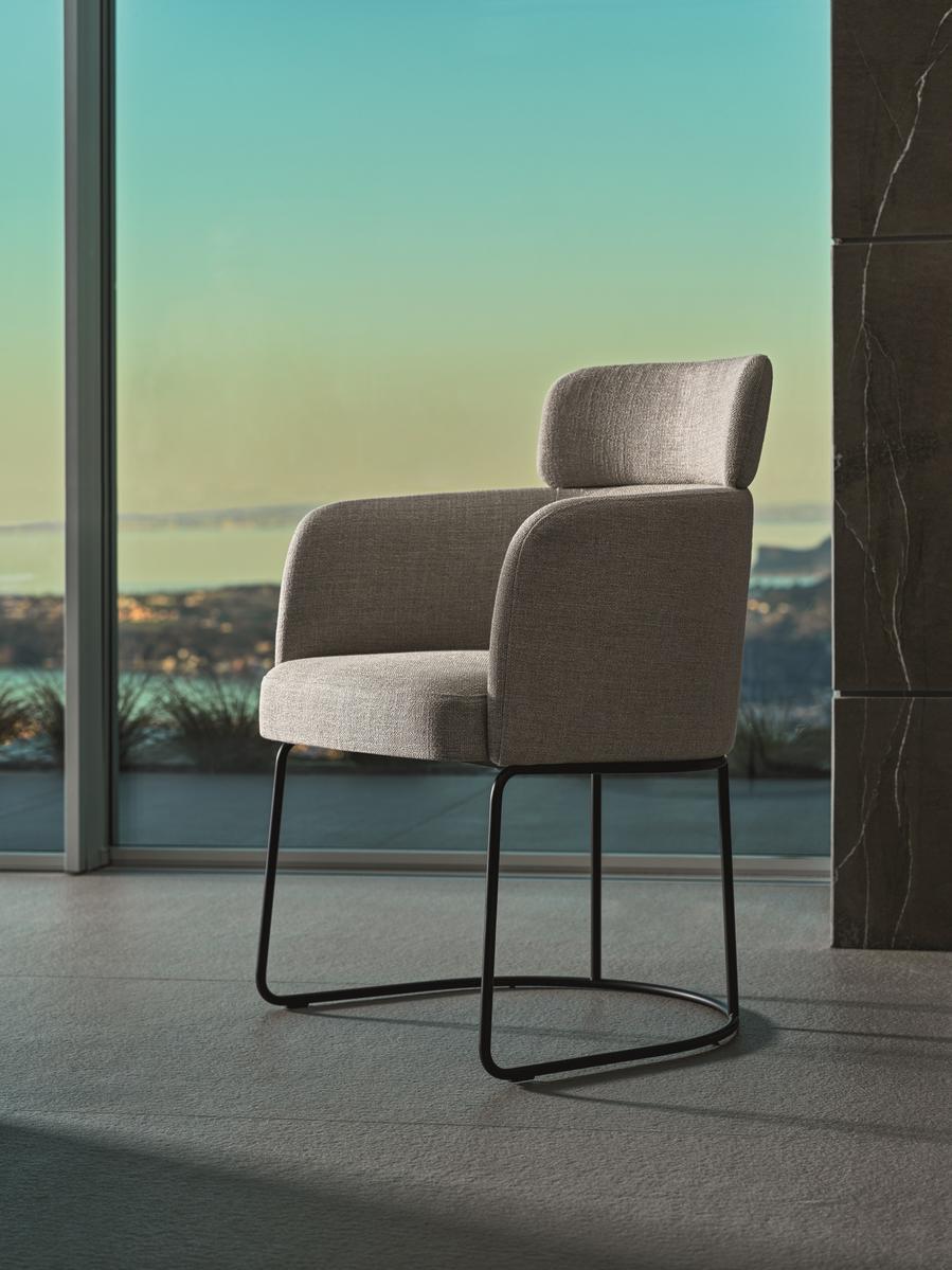Upholstered fabric chair with armrests | Claire by Ditre Italia