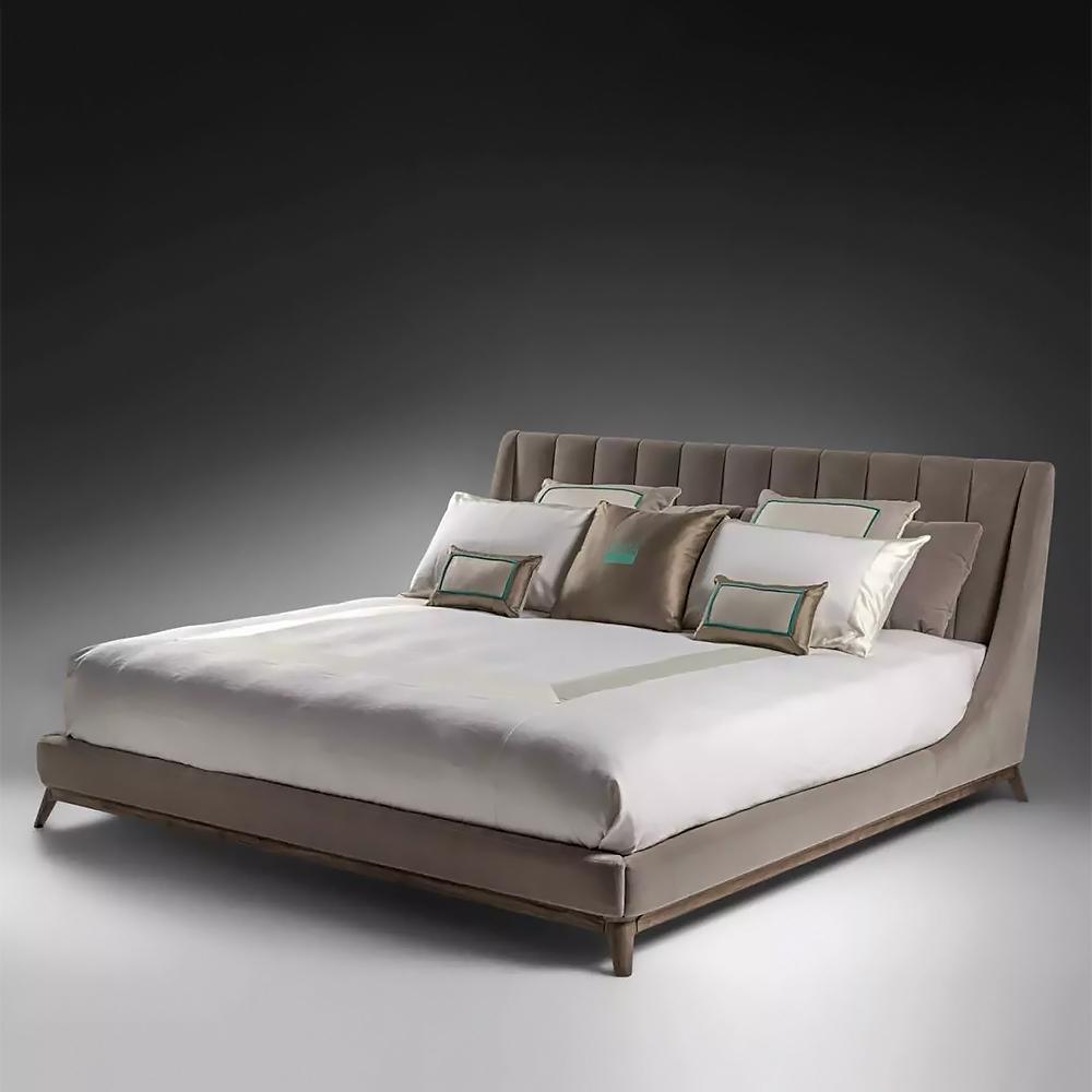 Leather bed with tufted headboard | Calipso by Annibale Colombo