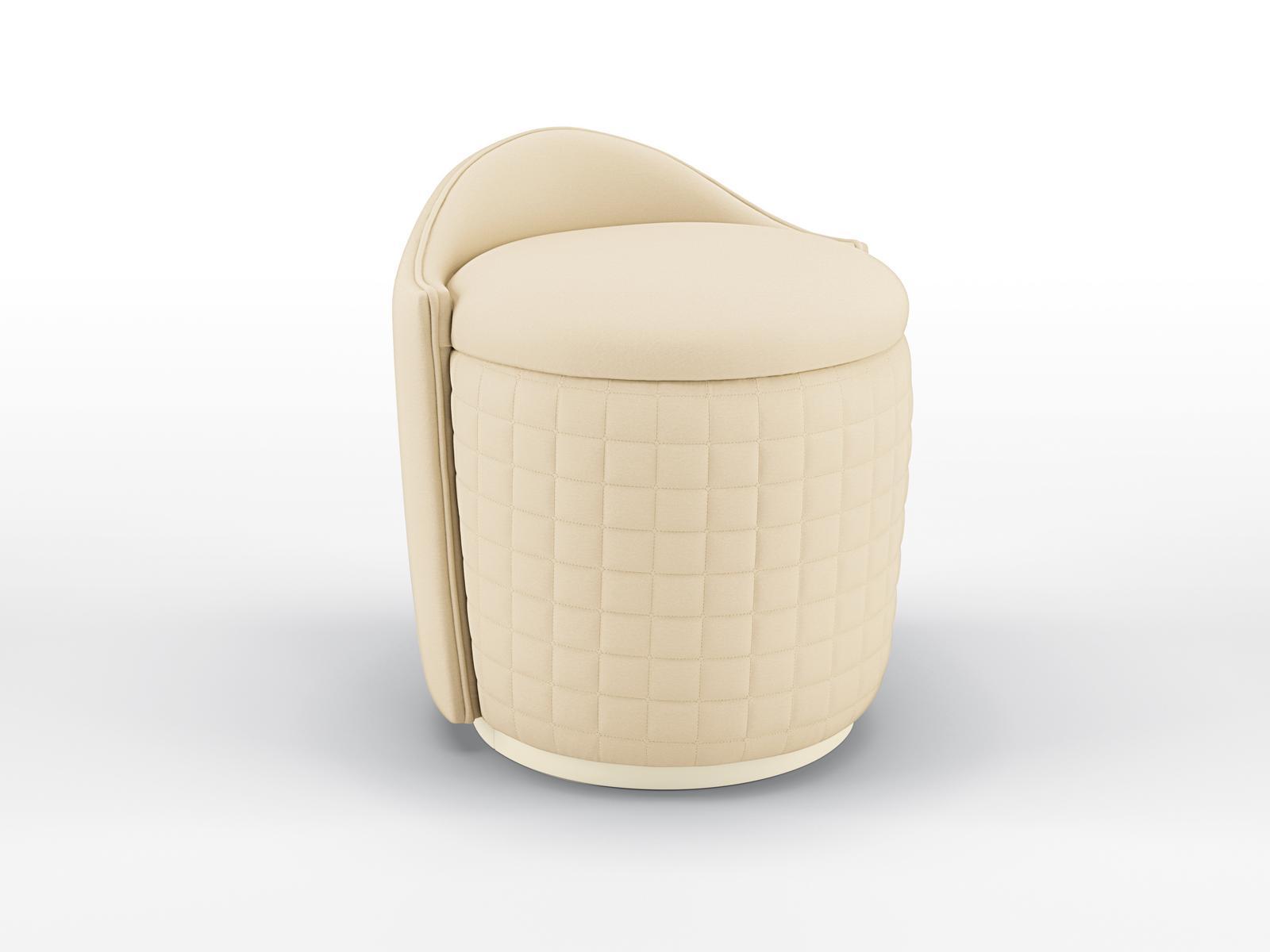 Round leather pouf | Kimberly by Bruno Zampa