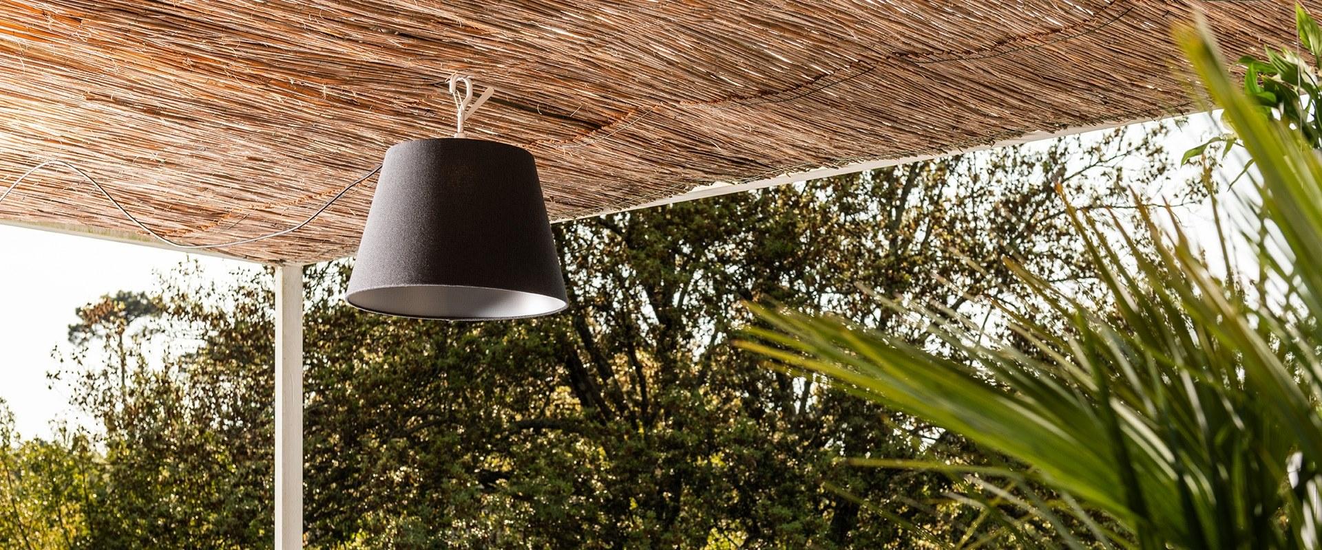 Fabric outdoor pendant lamp | Tolomeo Paralume Outdoor Hook by Artemide