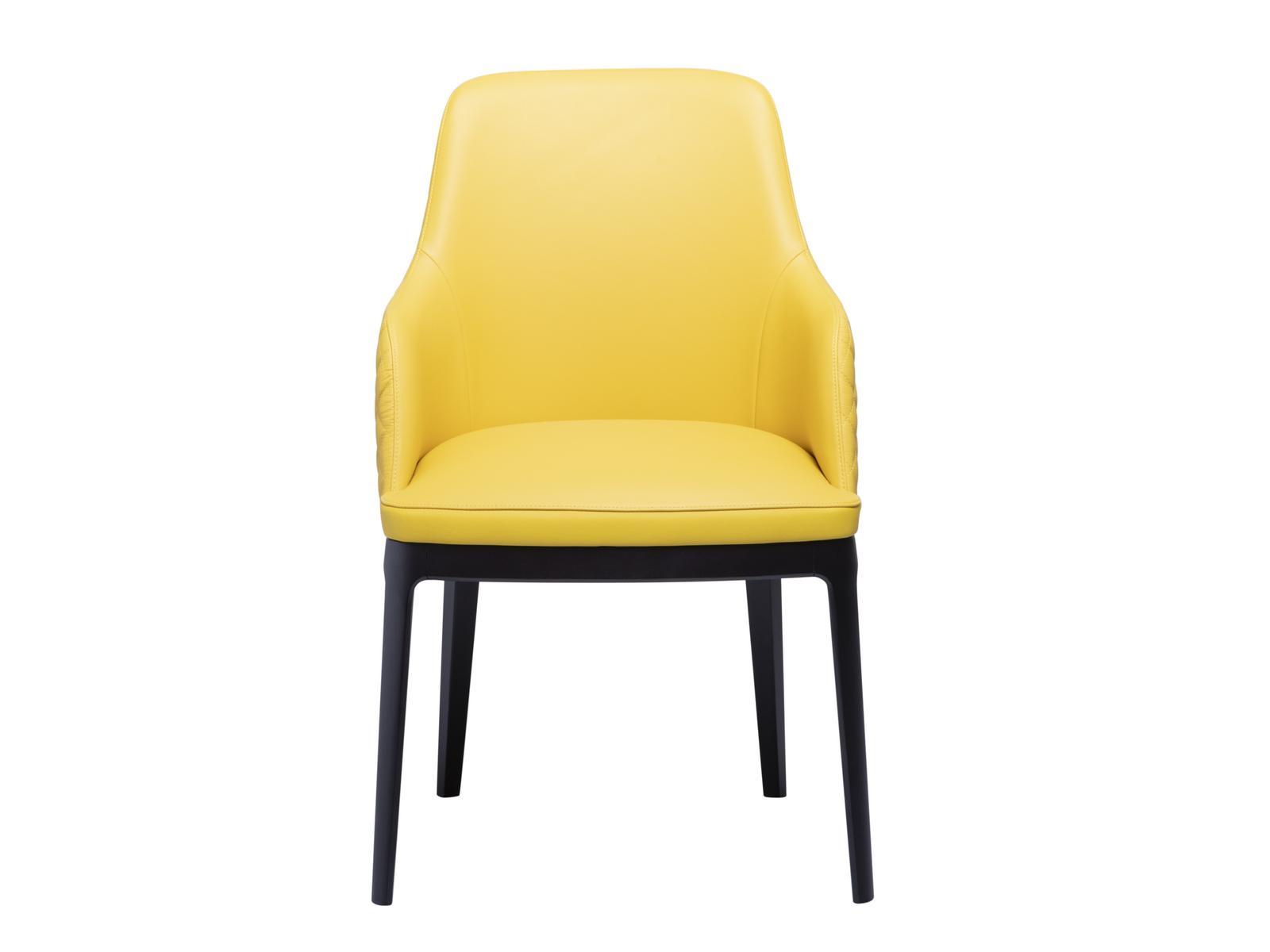 Upholstered leather chair with armrests | Cleo Élite by Tonin Casa