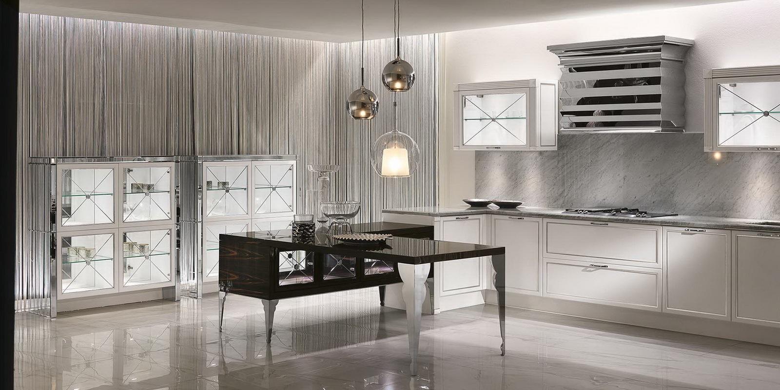 Lacquered kitchen with integrated handles Aster Cucine Luxury Glam
