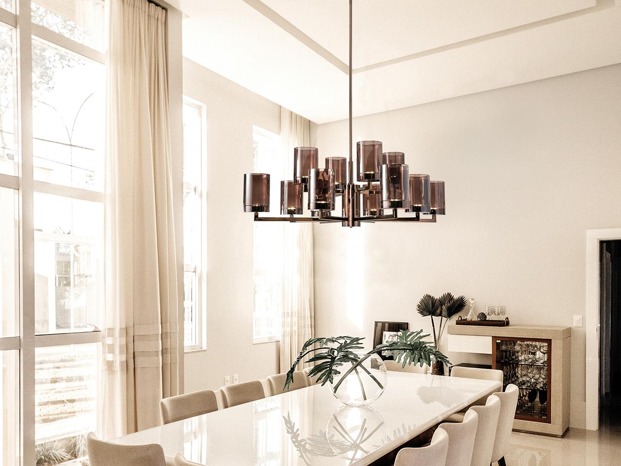 LED crystal chandelier with metal frame | Quarzo 725/8+4-l by Italamp