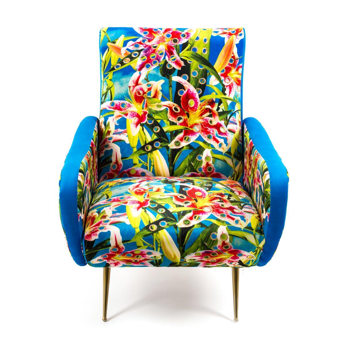 Fabric armchair with armrests | Flowers With Holes by Seletti