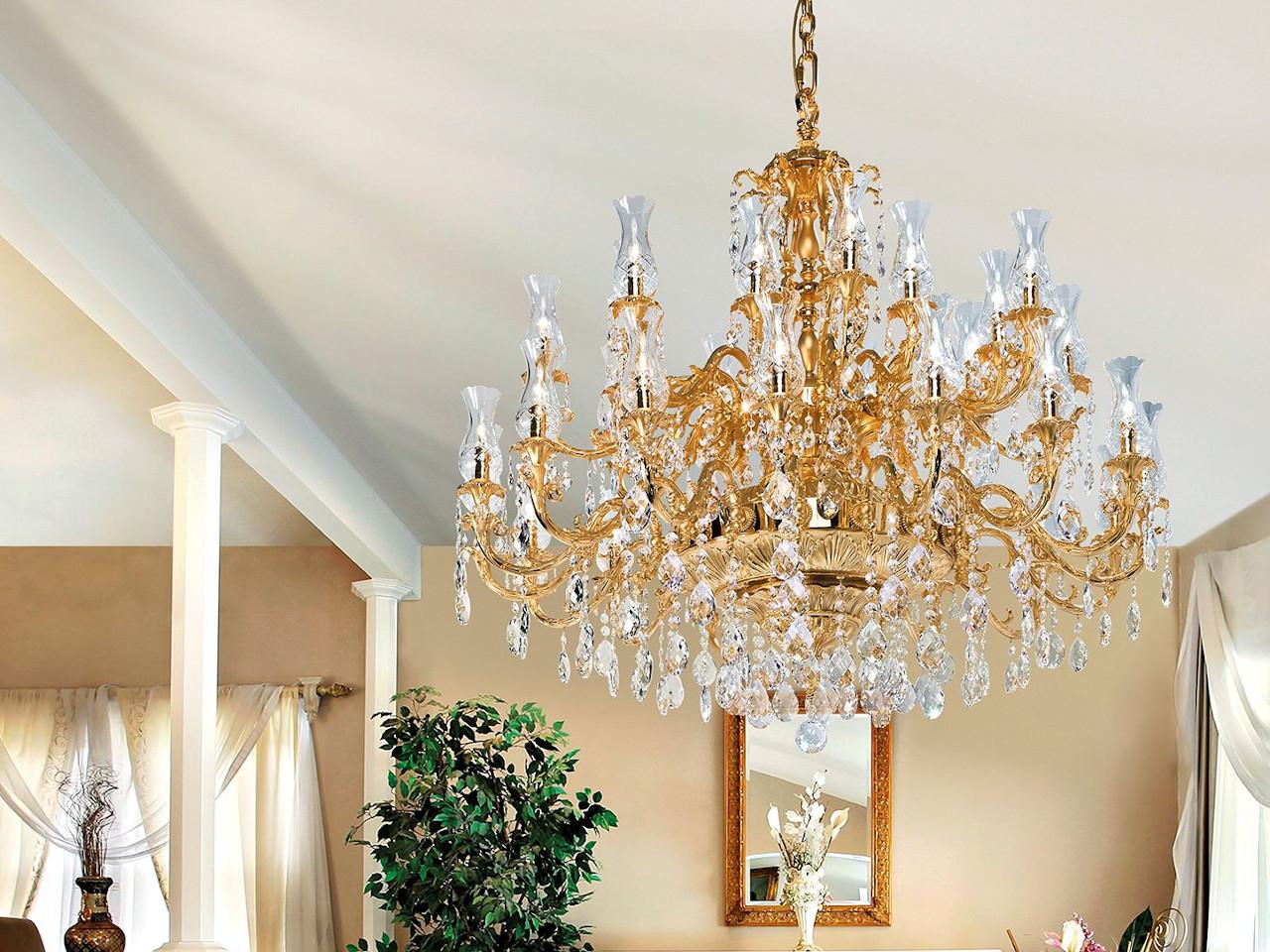 Sanded gold plated with Schoeler crystals | Howard 830/16+16-sh/g30 by Possoni Illuminazione