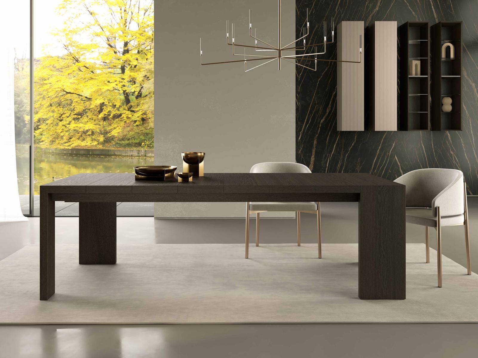 Extending wooden dining table | Konstantine by Olivieri