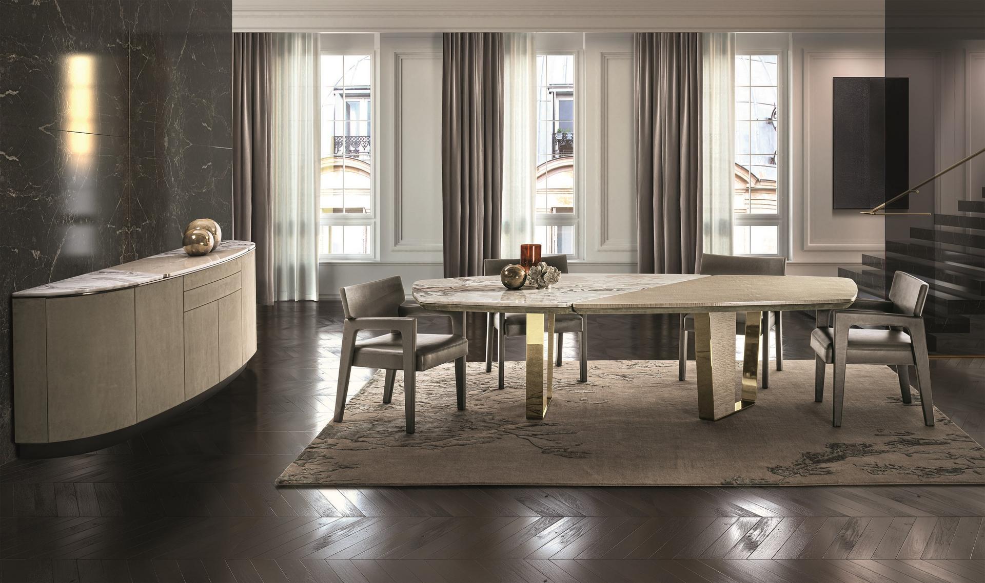Oval metal table | Keope by Longhi