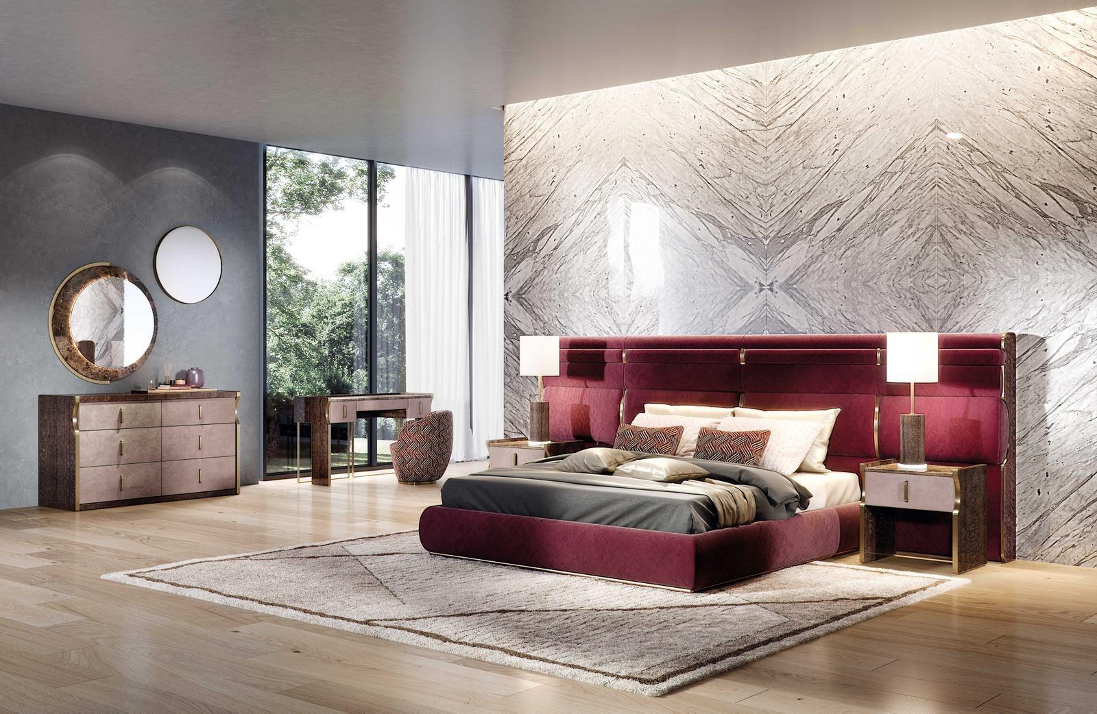 Double bed with upholstered headboard | Trilogy Xl by Capital Collection