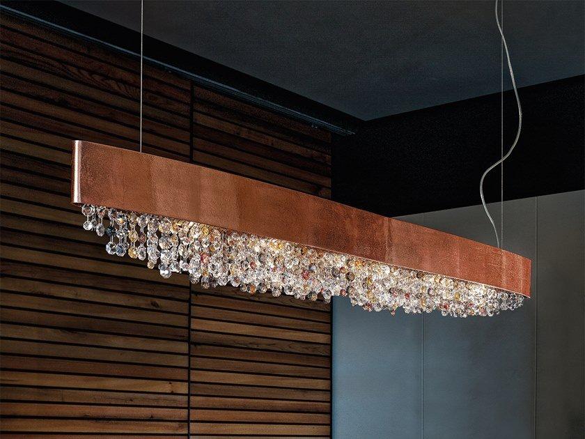 LED painted metal pendant lamp with crystals | Olá S4 Ov 100 by Masiero