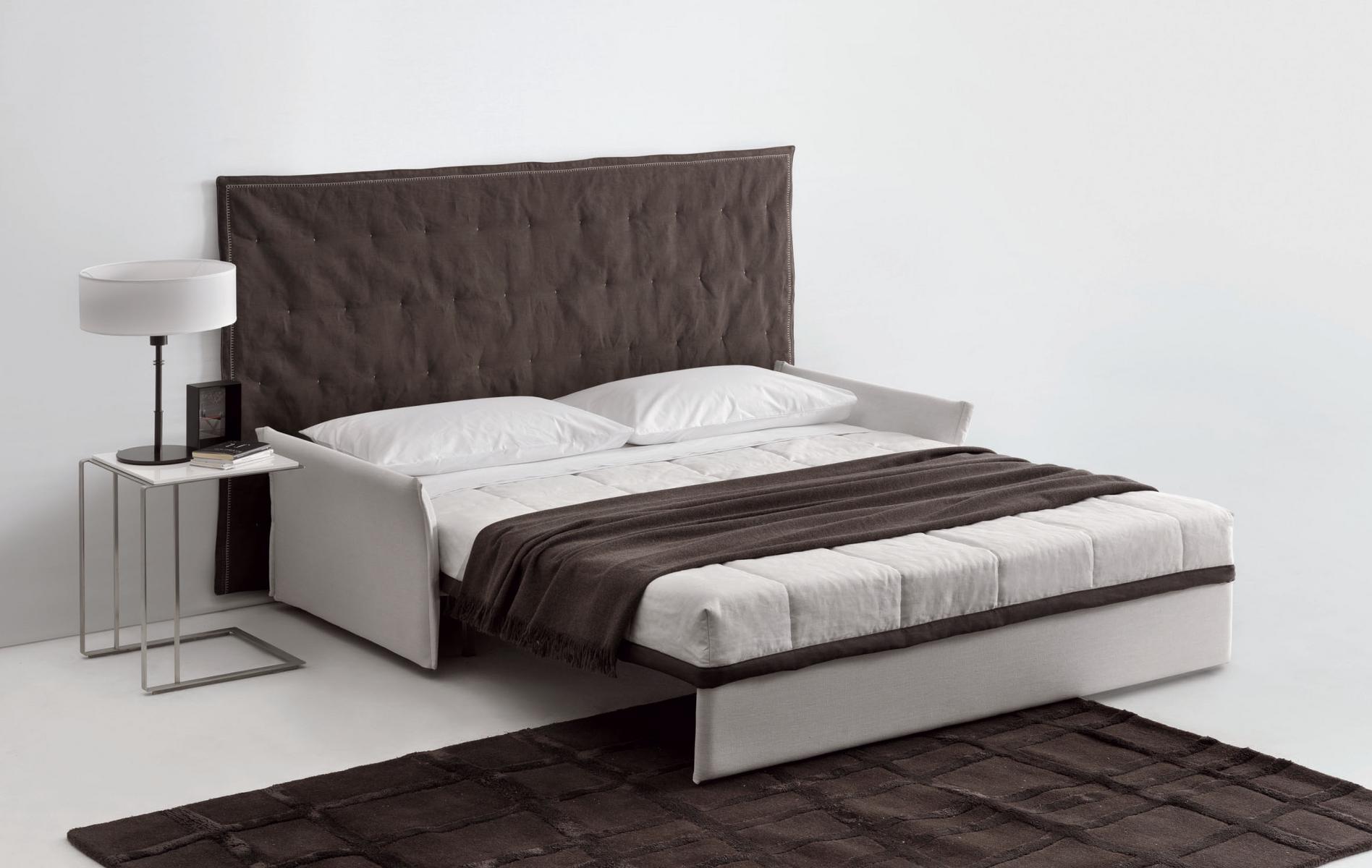 Fabric sofa bed with removable cover | Slalom by Dema